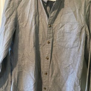 J. Crew Slim Fit Jaspe Gray Blue Button Down Long Sleeve Men's Shirt Size Small